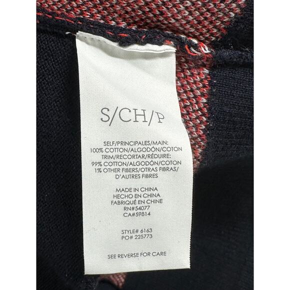 Cabi Sweater Womens Small Upbeat Cardigan Floral Stripe V‎ Neck Cozy Fall 6163 - Picture 7 of 10